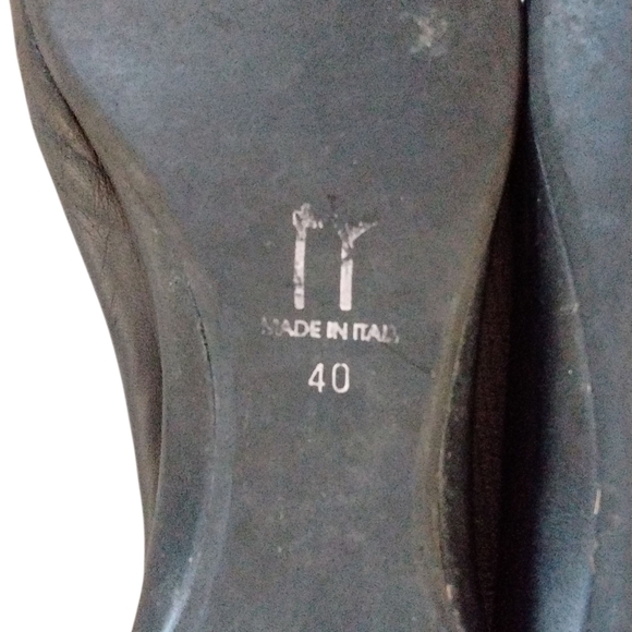 Thierry Rabotin Black Leather Criss-Cross Wedges Size 9.5 - Picture 8 of 9